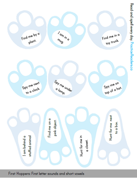 Hop into Reading with Easter Scavenger Hunt Cards (free pdf download)